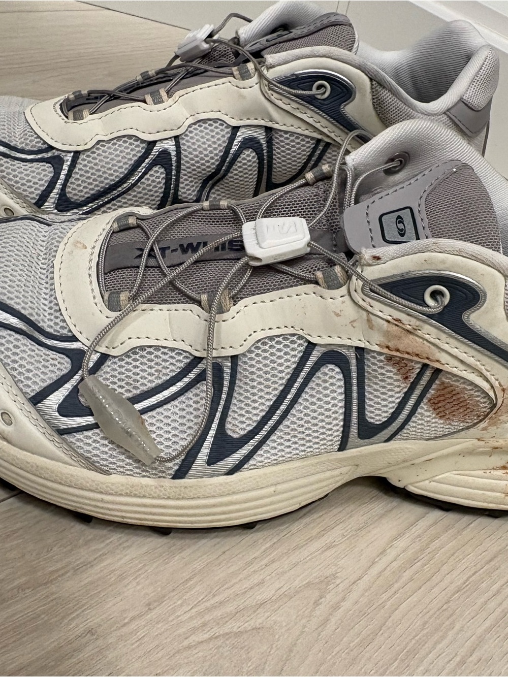 Salomon White and Gray Mesh Sneakers - Picture 6 of 13